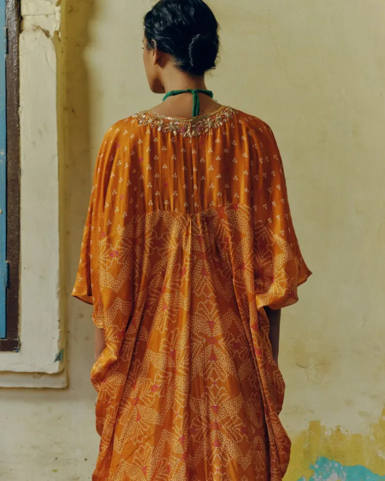 Ochre Bandhej Kaftan
