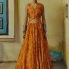 Ochre Bandhej Lehenga Set