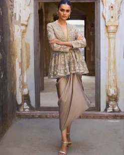 Odessa Noir Wrap Skirt Set
