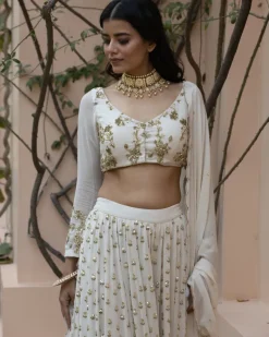 Off White Boot Lehenga Set
