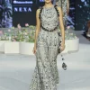 Off White Embroidered Back Tie-Up Choli And Sharara Set