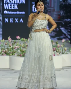 Off White Embroidered Choli Lehenga Set