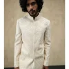 Off White Half Moon Dori Bandhgala Set