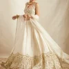 Off White With Gold Work Lehenga Set