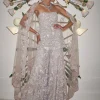 Off-Shoulder White Sharara Set