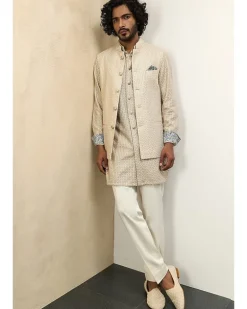 OG Champagne Front Open Kurta Set