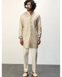 OG Champagne Front Open Kurta Set