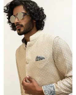 OG Champagne Front Open Kurta Set