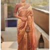 Old Rose Meera Wrinkled Tissue Sari