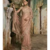 Old Rose Sequin And Moti Work Sari Set
