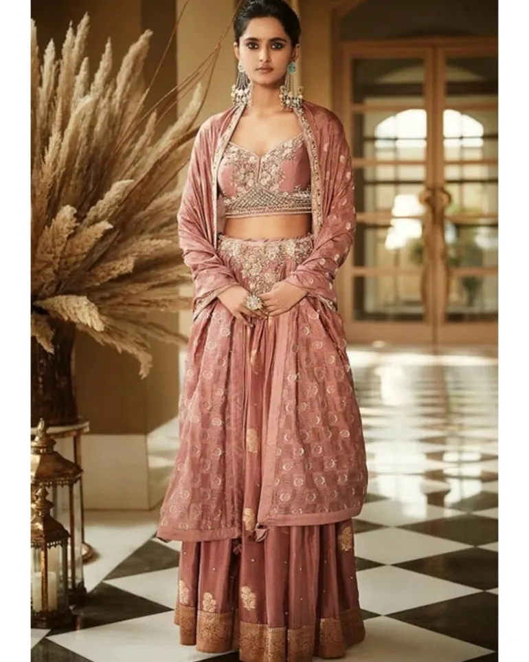 Old Rose Vintage Kashi Lehenga