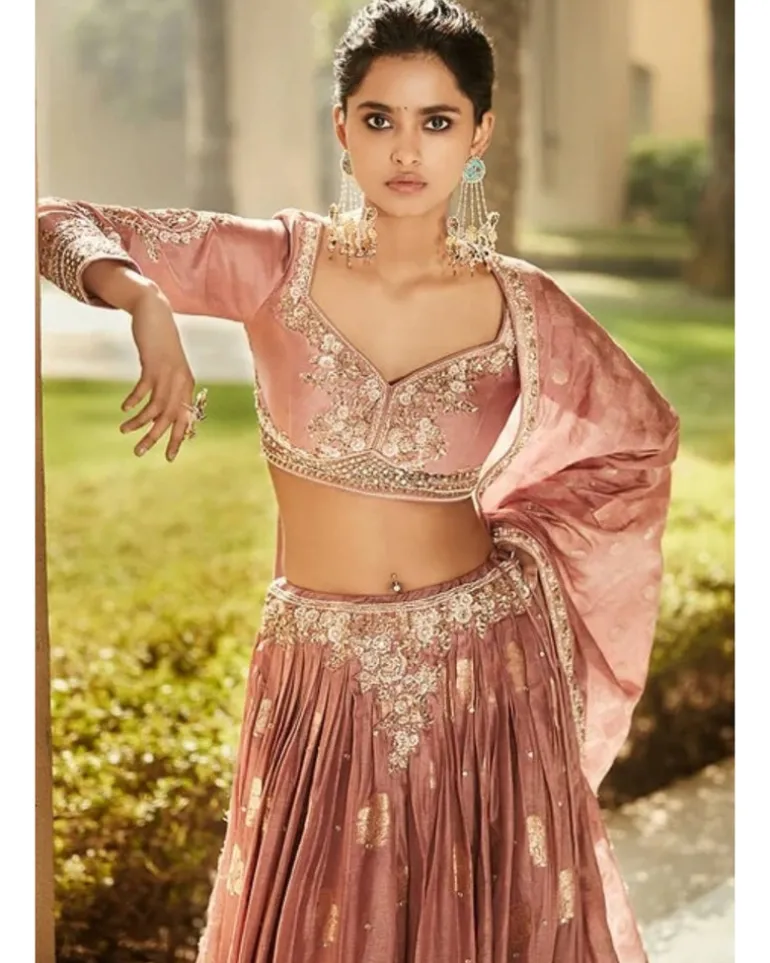 Old Rose Vintage Kashi Lehenga