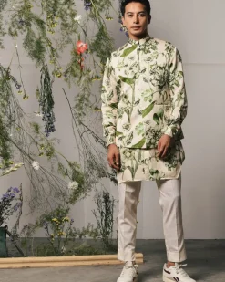 Olive Brava Kurta & Pajama Bandi Set