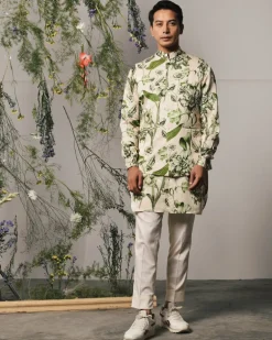Olive Brava Kurta & Pajama Bandi Set