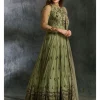 Olive Green Anarkali With Dupatta And Belt