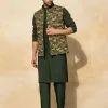 Olive Green Embroidered Kurta Set