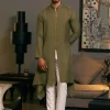 Olive Green Goe Drape Kurta Set