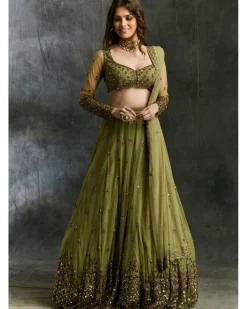Olive Green Lehenga Set