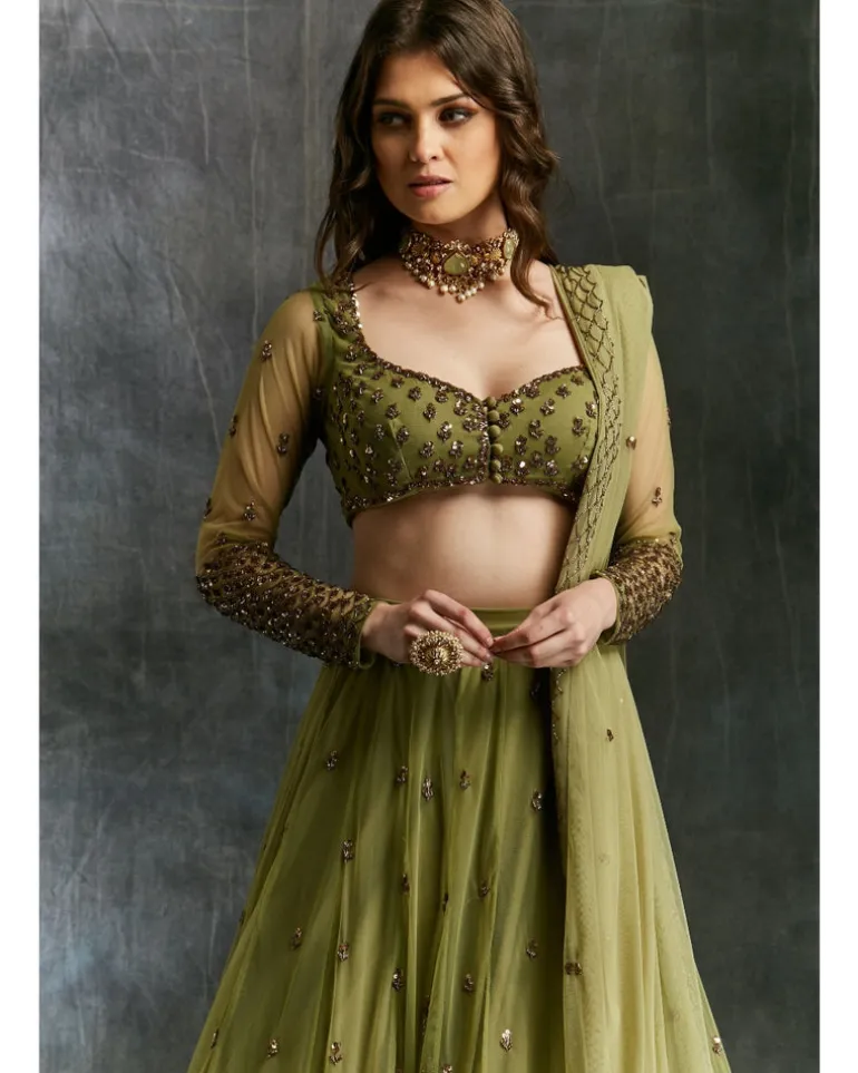 Olive Green Lehenga Set