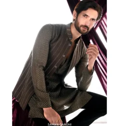 Olive Green Nehru Jacket Set