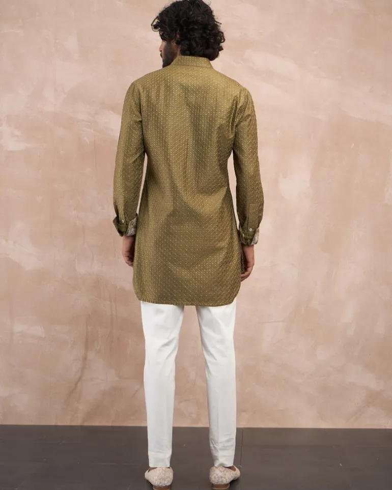 Olive Inara Motif Foe & Sb Kurta Set