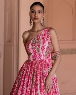 One Shoulder Rani Pink Gown