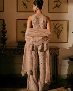 Onion Pink Nadira Sharara Set