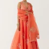 Orange Dori And Sequins Embroidered Lehenga Set