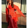 Orange Dori Embroidered Sharara Set