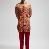 Orange Jaal Embellished Bandhgala Set