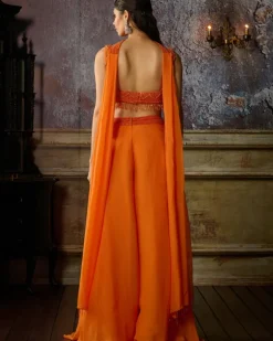 Orange Sharara Pant Set