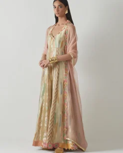 Organza Floral Anarkali Set