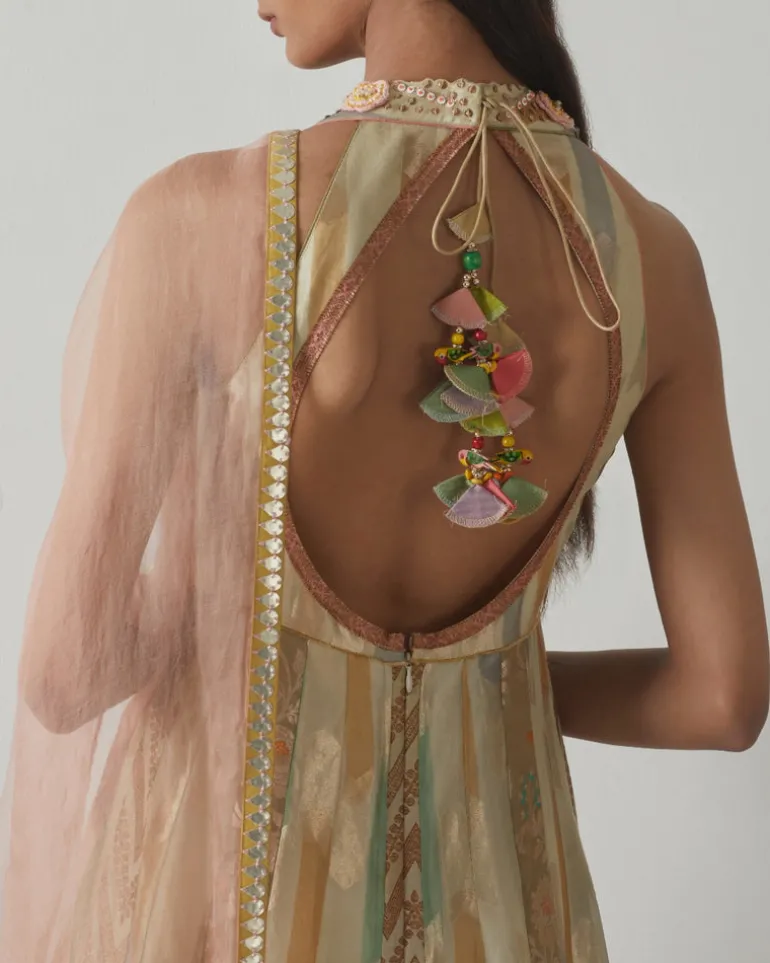 Organza Floral Anarkali Set