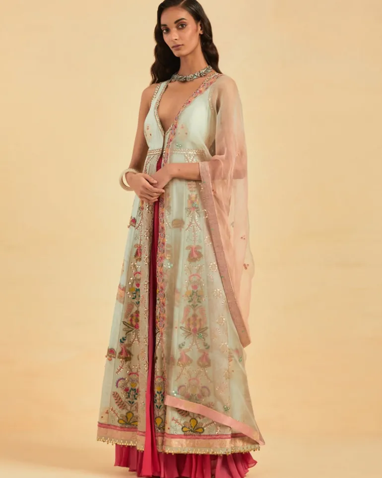 Organza Silk Anarkali Set