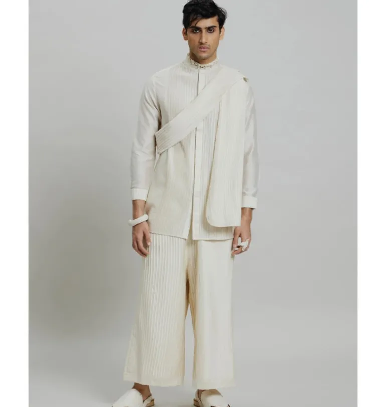 Parallel Ivory Shirt and Trouser Set
