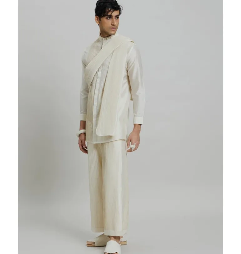 Parallel Ivory Shirt and Trouser Set