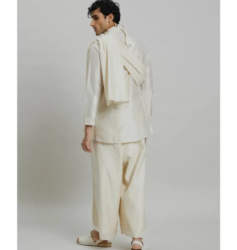 Parallel Ivory Shirt and Trouser Set