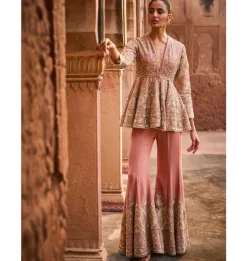 Paroo Embroidered Peplum Sharara Set