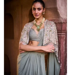Parul Pre-Draped Sari Set