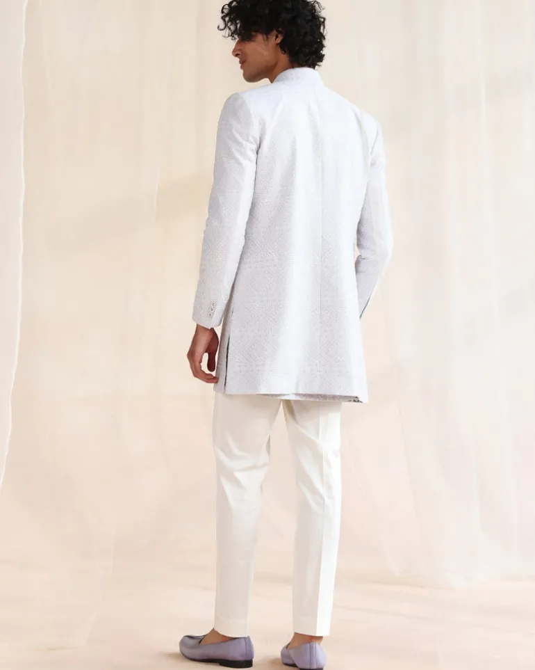 Pastel Blue Achkan Set