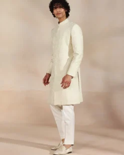 Pastel Green Embroidered Sherwani Set
