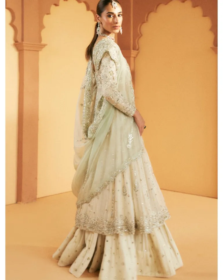 Pastel Pishwas Lehenga Set
