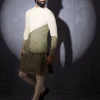 Peach And Olive Colorblock Kurta Set