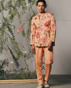 Peach Roma Bandhgala