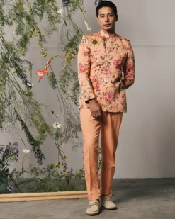 Peach Roma Bandhgala