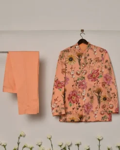 Peach Roma Bandhgala