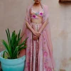 Peach Sequins Cape Sharara Set