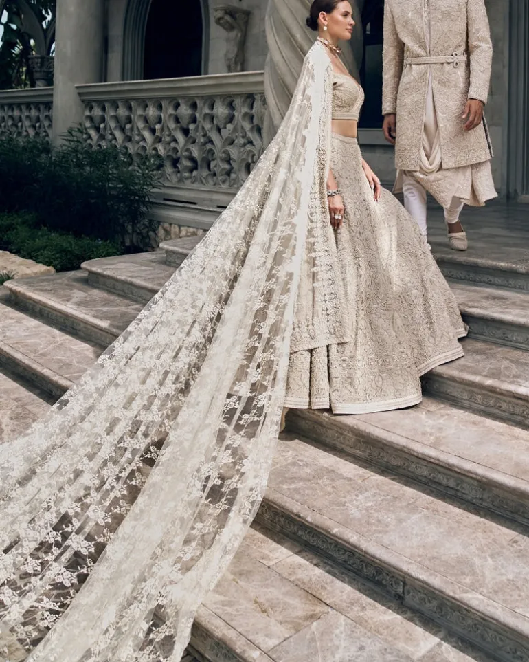 Pebble White Lehenga Set