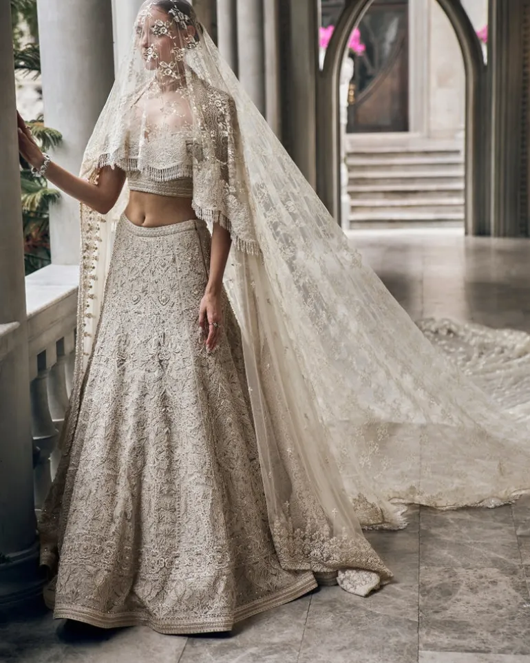 Pebble White Lehenga Set