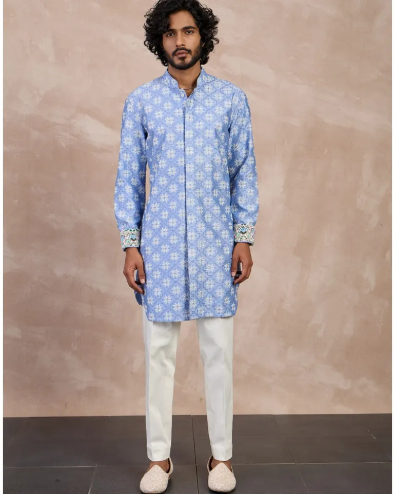 Persian Violet Kairos Front Open Degut Nehru Jacket Set